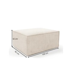 Pouf modulaire vert en velours côtelé - Compact SALMA