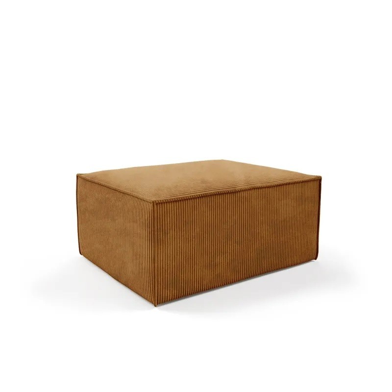 Pouf modulaire moutarde en velours côtelé - Compact SALMA