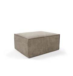 Pouf modulaire marron clair en velours côtelé - Compact SALMA