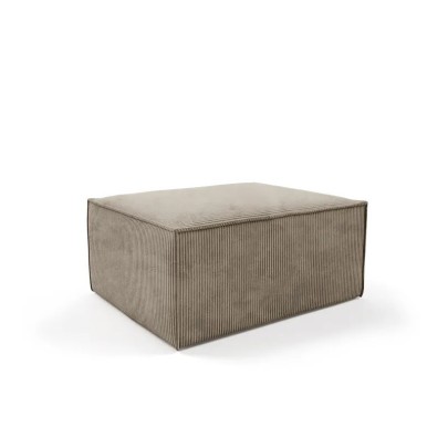 Pouf modulaire marron clair en velours côtelé - Compact SALMA