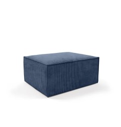 Pouf modulaire bleu marine en velours côtelé - Compact SALMA