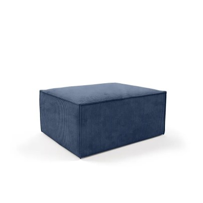 Pouf modulaire bleu marine en velours côtelé - Compact SALMA