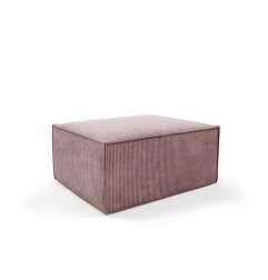 Pouf modulaire rose en velours côtelé - Compact SALMA