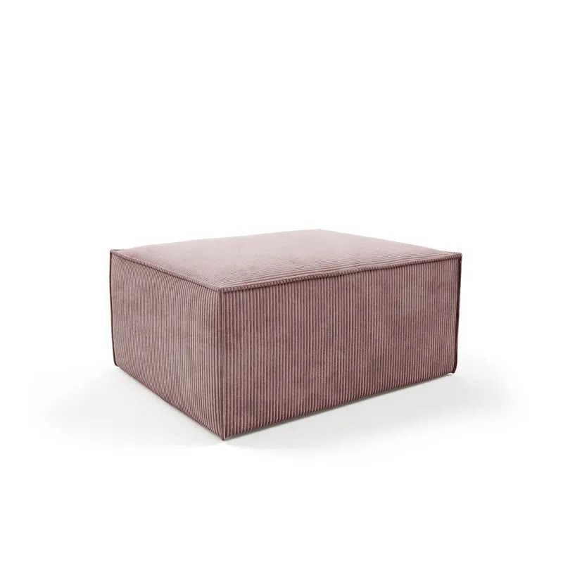 Pouf modulaire rose en velours côtelé - Compact SALMA