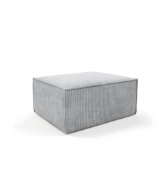 Pouf modulaire gris clair en velours côtelé - Compact SALMA