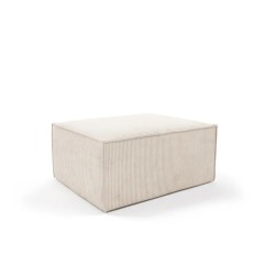 Pouf modulaire beige ecru en velours côtelé - Compact SALMA