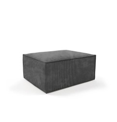 Pouf modulaire gris foncé en velours côtelé - Compact SALMA