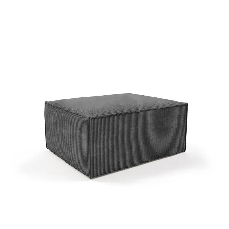 Pouf modulaire gris foncé en velours côtelé - Compact SALMA