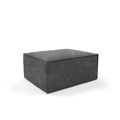 Pouf modulaire gris foncé en velours côtelé - Compact SALMA