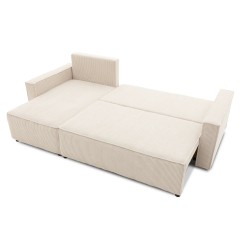 Canapé d'angle convertible  Molière velours côtelé beige