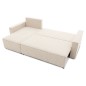 Canapé d'angle convertible  Molière velours côtelé beige